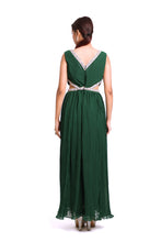 Load image into Gallery viewer, Cleo A-Line Cut Out Pleated Dress | Green
