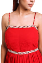 Load image into Gallery viewer, Sasha Beaded Strap Dress | Red
