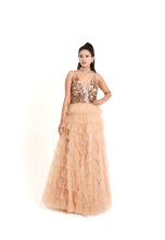 Load image into Gallery viewer, Selena Tulle Sequin Gown | Nude
