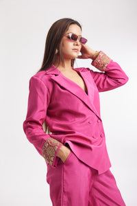 Royal Fuchsia | 3 Jacket Set | Dabka Work