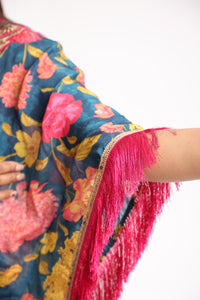 Lilah Kaftan | Printed Floral | Dabka Work