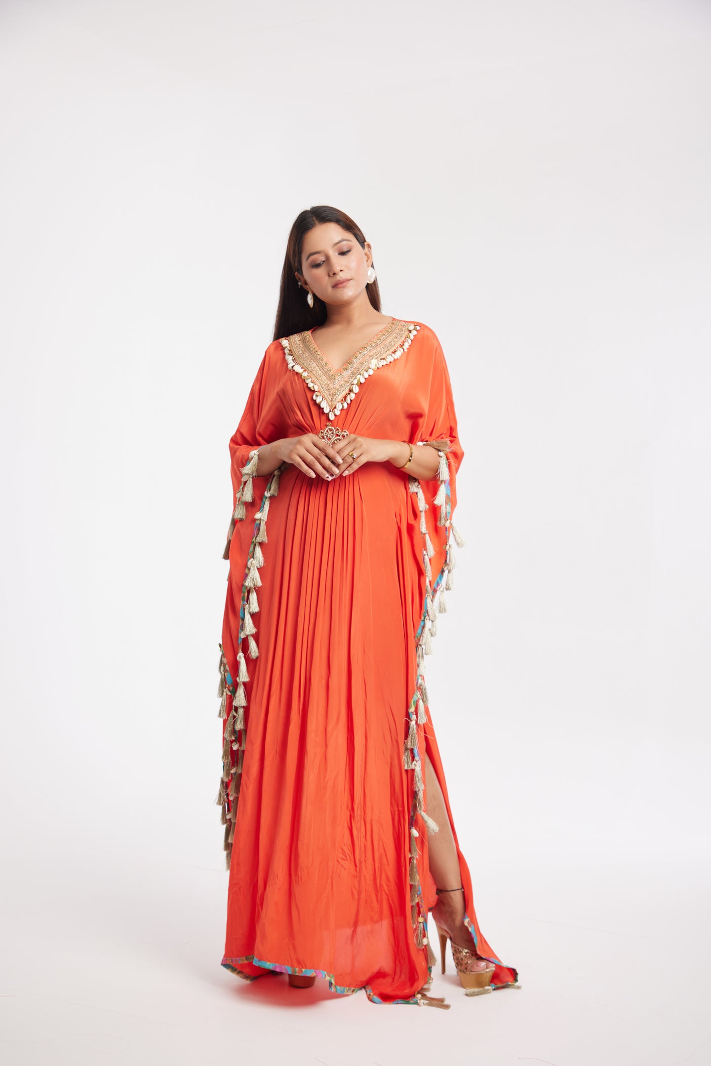 Yasmin Kaftan | Burnt Orange | Dabka Work