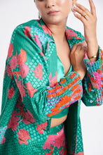 Load image into Gallery viewer, Tropical Print | 3 Jacket Set | Zari Work
