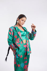 Tropical Print | 3 Jacket Set | Zari Work