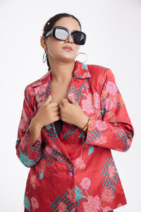 Red Valentine | 3 Jacket Set | Zari Work