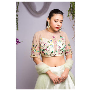 Fiona Multicolour Lehenga Set | Mint Green