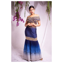 Load image into Gallery viewer, Luna Mirror Mermaid Lehenga | Navy Blue
